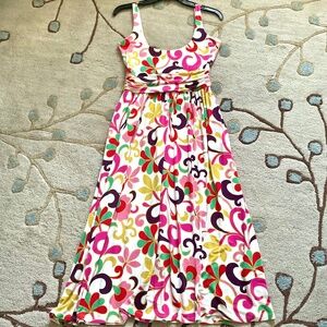 Boden Scoop Neck Jersey Floral Midi Dress Size 6P